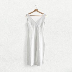 J.Crew Stretch Twill Corset Midi Dress in White